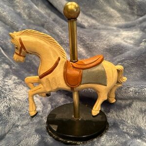 Vintage Carousel Horse Figurine Wooden